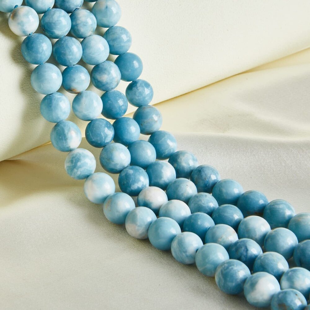 3330 35pcs 10mm Natural Larimar Beads Gemstone Beads Round Loose Beads